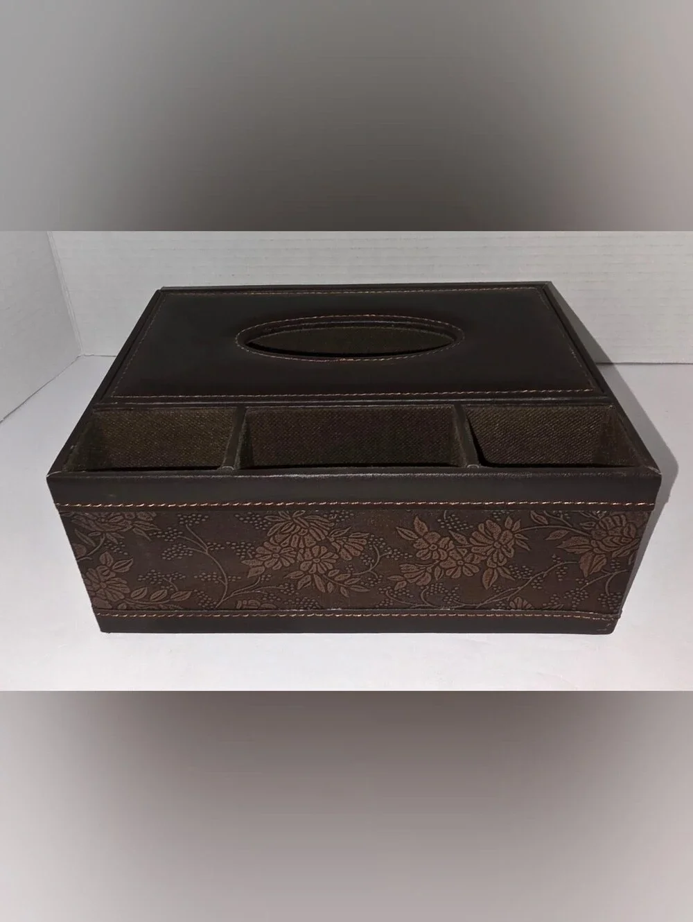 Retro Tissue Box Holder & Remote Control Organizer Storage Box Combo